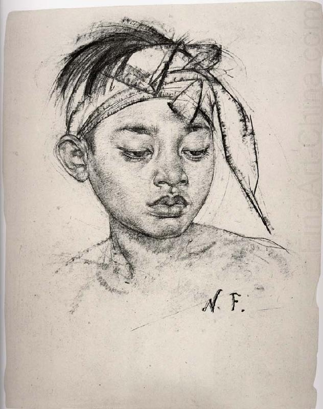 Nikolay Fechin Portrait of oriental teenager china oil painting image